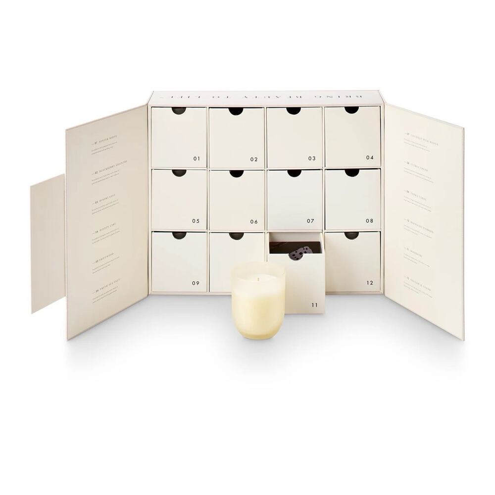 Illume Beautifully Done Candle Box Set Advent Calendar 12 Days Frosted Glass - Picture 2 of 5